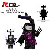 New KDL DJ Upgrade War-Damaged Skibidi Toilet Man Figures Anime Block Toys TvMan Titan Bricks Model Toy For Kid Birthday Gift