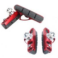 Folding Road Bike with Custom C-Clamp Brake, Caliper Brake Pad, Seat Lengthening Extension, for Aluminum Rim raudona