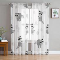 Mielos meškėnai permatomos užuolaidos svetainei Šiuolaikinės Voile tiulio langų užuolaidos miegamojo virtuvės užuolaidoms 135W x 114H(cm)