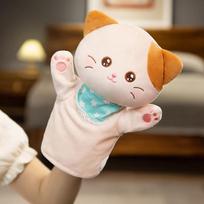 Įdaryti pliušiniai gyvūnai Žaislai Ranka Pirštas Istorija Lėlė Kawaii Lėlės Mokomieji Žaislai Katė Elnias Panda Šiba Inu Gimtadienio dovana 25cm