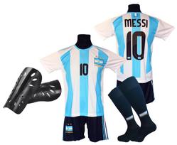 MESSI ARGENTINA futbolo apranga - 122 dydis + blauzdos apsaugos