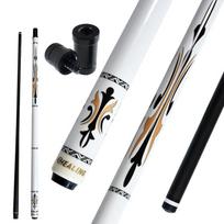 OKHEALING Anglies Pluošto Biliardo Lazda 12mm Antgalis Radialinis Kaištinis Jungimas 147cm/58inch Ilgis 19oz Svoris, Balta balta