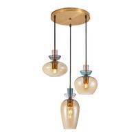 Lampa Wisząca Fanda 3 E27 Złoty Italux Pnd-31882-3A-Gd-Amb