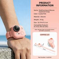 Shockproof Wristband Silicone Sports Camera Accessories for Insta360 GO Ultra Outdoor Activities rožinė