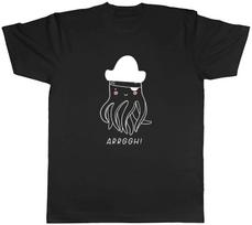 Pirate Octopus Mens T-Shirt Cute Arrggh Eye Patch Captain Hat Tee Gift XL