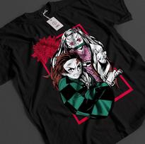 Demon Slayer Shirt Tanjiro TShirt Zenitsu KNY Nezuko Inosuke Akaza Muzan Tee S