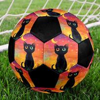1pc Black Cat Moon Night Soccer Balls Size 5 Machine-Stitched Ball, Sports League Outdoor Match Football Training Ball Futbol Voetbal. Q61211 Size 5