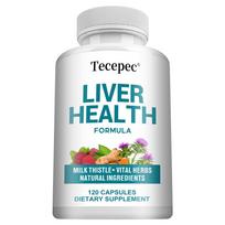 Liver Health Formula Capsules, Premium Milk Thistle and Vital Herbs Blend with Beetroot & Turmeric, Natural Antioxidant 120PCS white