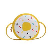 Girls cute messenger bag little princess girl personalized donut small bag baby tide children's bag 13*13*5 geltona