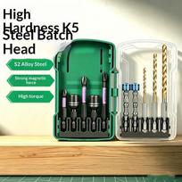 10 Piece Impact Drill Bit Set Strong Magnetic Multifunctional Wear Resistant Drill Bits for Industrial Construction Woodworking one size