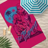 H-Hotline Miami Towel Polyester Beach Towel Quick Dry Sand Free Bath Towel For Summer Pool Travel Vacation 60x35CM