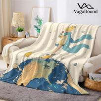 Mažojo princo flanelinis pledas Šiltas minkštas Helovino Kalėdų Sofos Šiltas Jaukus Dekoratyvinis Dekoras Dovana Visam Sezonui 100x150cm beige