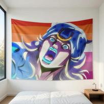 Jojo Style Bizarre Adventure Tapestry, Striped Flag Cowboy Print Wall Hanging For Anime Fan Room Decor 40X60CM
