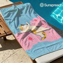 Lazy Calico Cat Stretch Quick Drying Bath Towel Microfiber beach towel light weight swimming camping yoga beach out 50x100cm