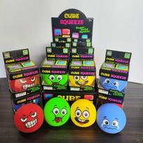 Cube Squeeze Toy Funny Expression Emoji Squishy Fidget Toy Super Solid Squish Stress Relief Squeeze CubeA gift to relieve stress