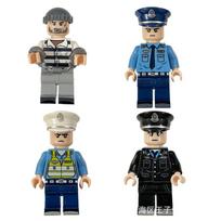 Occupation Series Police Criminals Thieves Building Blocks Dolls Puzzle Children Small Particles Splicing Toys