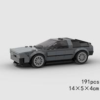 MOC Automobilis DeLorean DMC-12 Lenktyninis Techninis Transporto priemonės Modelis Statybinis Blokelis Greitis Super Lenktynės ralio sportas plyta Kalėdinė Dovana Miestas
