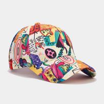 Full ColorAbstractGraffitiPrint Baseball Cap VibrantCartoonScribblePattern AdjustableStreetwearDad HatUnisexHipHop Trendy Casual Sun Hat for Men Women adjustable