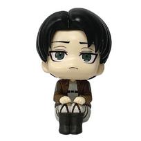 10cm Anime Attack On Titan Shingeki No Kyojin Q Sitting Dolls Levi Eren Mini Figure Desktop Ornament Birthday Collectible Gift