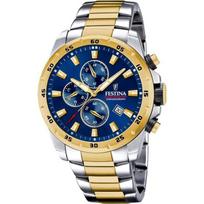 Montre - FESTINA - CHRONO SPORT - Acier Bicolore - Boîtier Rond 45 mm - Sportif beige