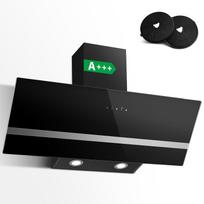 A+++ Cooker Hood 90 Cm,400 M³/h Extractor Hood with 3 Levels + Boost, Touch Control with Activated Carbon Filter EU 220-240V