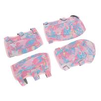 Kids Knee Pads Elbow Pads Breathable Adjustable Kids Knee Elbow Protective Gear Set for Cycling rožinė