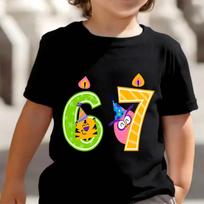 Tops Italian Brainrot 67 Meme T-Shirt Girls/Boys Building Block Ice Cream Reindeer Christmas Gift T-Shirt Kawaii Kids Clothes 110