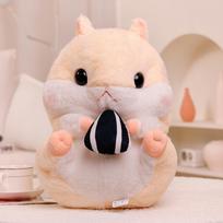 40cm Kawaii Hamster Plush Doll Blanket Hand Warmer 3-in-1 Cute Melon Seed Hamster Toy Gift only doll