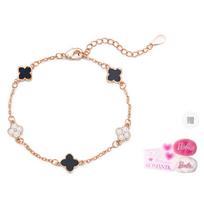 Barbie Agate/Chalcedony Bracelet [ Crystal* Customized Lucky Four-leaf Clover] Confession of Heart Two-piece Set, Stackable G-Ba2306207 auksas