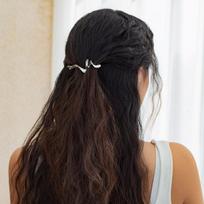 Simple Personality Irregular Geometry Liquid Metal Pleated Square Spring Hairpin Tiaras for Women Charm Hair Jewelry Accessories
