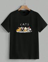 90s Cartoon Cats Tee Yellow Cat Tom Felix Sylvester Pop Culture T-Shirt Unisex M