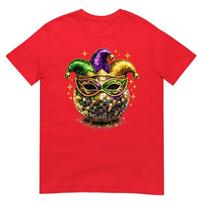Mardi Gras Disco Ball Luxury Golden Beads Mask Feathers TShirt S