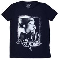 Tupac Ladies Slim Fit TShirt Spray Photo OFFICIAL NEW XL