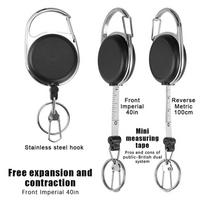 Retractable Fishing Keychain With Accurate Scale Ruler 100cm Anti Lost Easy Pull Buckle for Angler Tool Storage 1PC