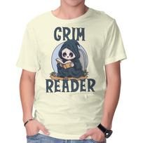 Unisex Crew Neck T-Shirt Grim Reader Graphic Short Sleeve Casual Tee XS