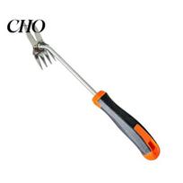 Ergonomic Garden Weeding Tool 2-in-1 Weed Puller, Heavy Duty Stainless Steel Hand Weeder, with Crabgrass Extractor Non-Slip Handle, for Uprooting Lawn