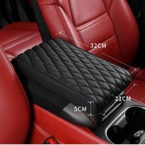 Stitched Pu Leather Car Armrest Mat Center Console Arm Rest Protection Cushion Auto Armrests Storage Bag Cover Pad For Women