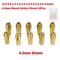 0.5/0.8/1.0–3.2mm Mini Drill Brass Collet Chuck Sets Electric Grinding Accessories Sets 4.2/4.8 mm Shank for Dremel Rotary Tool 1Set(10pcs)