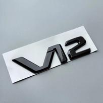 3D ABS Big Flat Letters V12 Car Emblem Trunk Fender Nameplate Logo Sticker for mercedes-benz S400 S500 S600 Chrome Glossy Black V12 1PCS