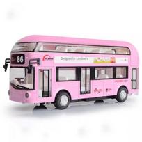 1/36 Dviaukščio Autobuso Modelis Automobiliukas Žaislas Lydinio Lietas Garsas Šviesa Metalas Vintažinis Londono Autobuso Modeliai Žaislai Kolekcija Vaikų Dovanos rožinė