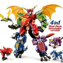 Dinosaur Mech Building Blocks 4in1 Transforming Robot Building Block Dinosaur Animal Building Blocks Childrens Toy Birthday Gift