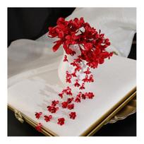 Women Hair Clip Faux Pearls Flower Decor Hairpins Wedding Parties Proms Floral Headdress Hair Accessories raudona