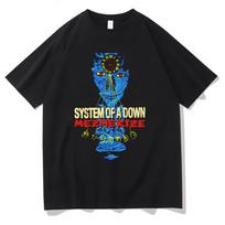 System of A Down Mezmerize Faded Cover T-Shirt Rock Band Men Women Vintage Alternative Metal Music Y2K T-shirt Fashion Top XS