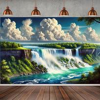 2D Niagara Waterfall Landscape Backdrop Turquoise River Portrait Studio Background 47.2x31.5inch/120*80cm