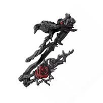 Rebellious Charm Adjustable Rose Crow Cuff Bracelet Sturdy Metal Gothic Accessory for Women 1