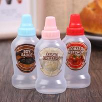 4 vnt. Mini padažo buteliukai 40 ml Kečupas Medus Pomidorų Salotų Indeliai Daugkartinio naudojimo Nešiojami Padažo Buteliukai Stiklainiai Prieskonių Dozatoriai Onesize