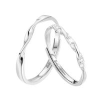 Barbie ring  crystal sparkling full-diamond Möbius pair, simple niche romantic confession of love, high-end ring, adjustable T-LC2203032 balta