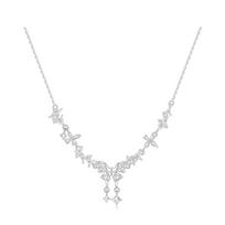 Barbie necklace [ Crystal* Explosion] Lucky Clover Butterfly Love Promise Exquisite Girlfriend Dielian four-leaf clover necklace F heart box auksas