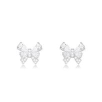 Barbie earrings [ crystal* sparkling bow] Korean style niche earrings, sweet and high-end student party girlfriends, versatile G-Ba2507370 ruda