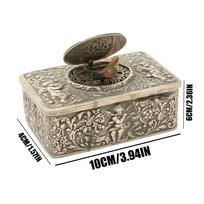Retro Engraved Metal Bird Decor Music Box For Kids Mechanical Music Box For Mother's Day Christmas Birthday Party Home Workplace sidabras